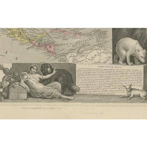 Antique Map of North America with Texas Republic by Levasseur, 1845 For Sale - Image 6 of 11