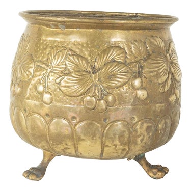 Victorian Brass Cachepot For Sale