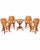 Vintage Woven Rattan Garden Set of Round Table and Armchairs, 1950s, Set of 5 For Sale - Image 3 of 15