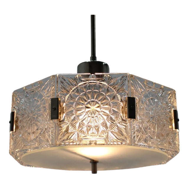 Mid-Century Pendant in Glass from Kamenicky Senov, 1970s For Sale