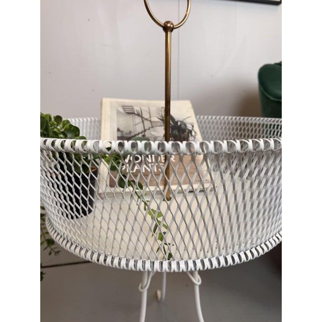 Vintage White Metal and Brass Planter, France, 1960s For Sale - Image 11 of 16