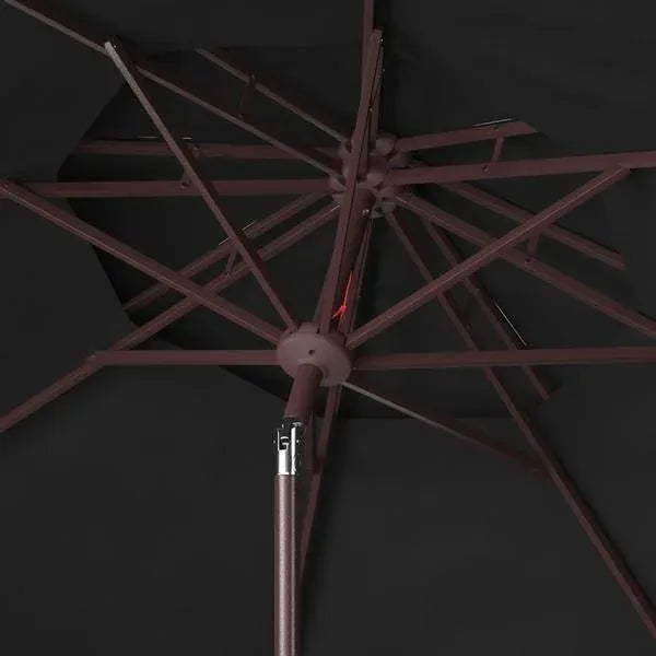 Contemporary Outdoor Zimmerman 9ft Double Top Market Umbrella - Black/White Trim For Sale - Image 3 of 5