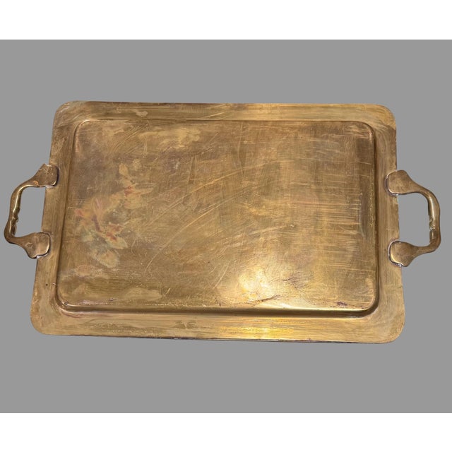 Vintage Brass Finish 4 Piece Tea Set With Pinecone Finials For Sale - Image 6 of 8
