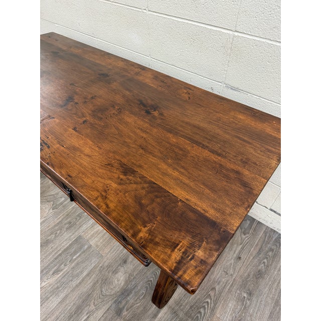 Vintage Spanish Colonial Style Writing Desk Library Table For Sale - Image 9 of 18