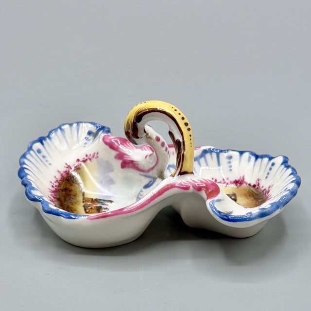 Antique French Porcelain Double Salt Cellar Dish by Charles Field Haviland for Gérard, Dufraisseix & Morel, 1890s For Sale - Image 5 of 17