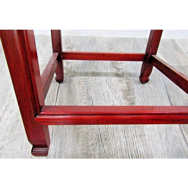 1960s Asian Solid Rosewood 36" High Square Plant Stand Pedestal For Sale In Miami - Image 6 of 12