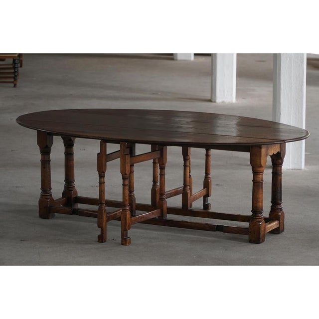 Rustic Large Mid-Century French Modern Gateleg Dining or Console Table, 1940s For Sale - Image 3 of 18