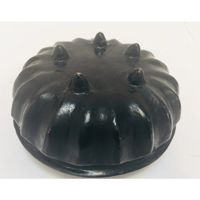 Burmese Black and Red Round Box Lacquer Offering Vessel Urn For Sale - Image 12 of 13