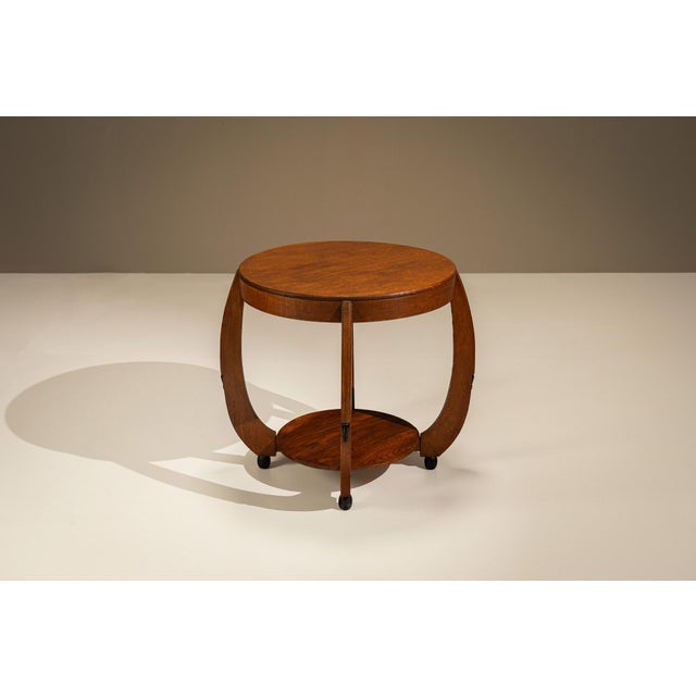 Amsterdam School Side Table in Oak with Curved Legs, 1920s For Sale - Image 6 of 11