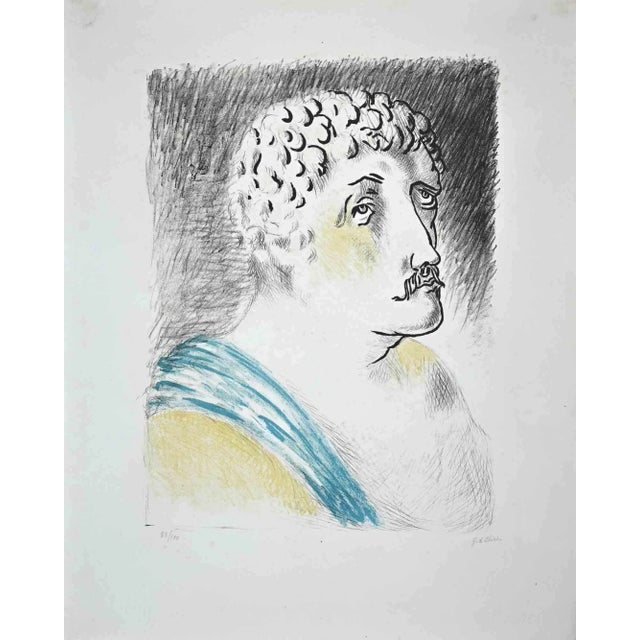 "Hebdomeros" is an original hand-signed colored lithograph realized by Giorgio de Chirico in 1929. This is an edition of...