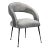 Rocco Slub Grey Dining Chair with Black Legs For Sale
