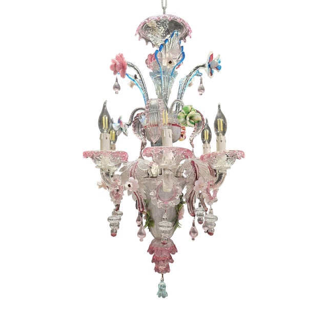 Vintage Murano Glass Chandelier, 1930s For Sale