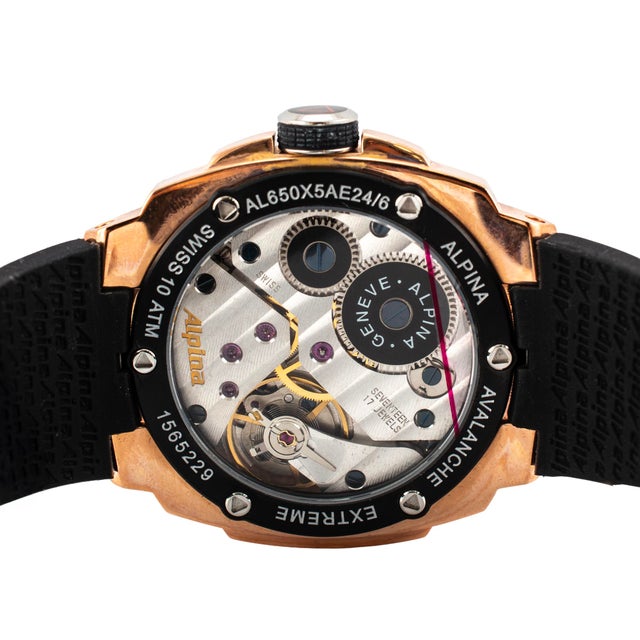 Alpina Avalanche Extreme 48mm Al650x5ae24/6 Rose Rubber Manual Wind Watch For Sale In Houston - Image 6 of 8