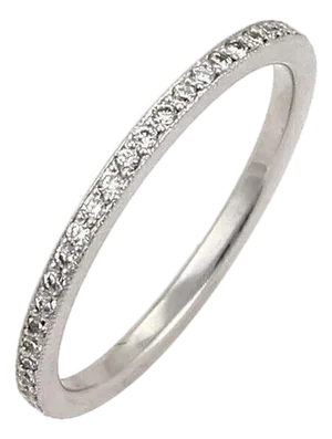 Tacori Diamond 18k White Gold 1.5mm Band Ring - Size 6.5