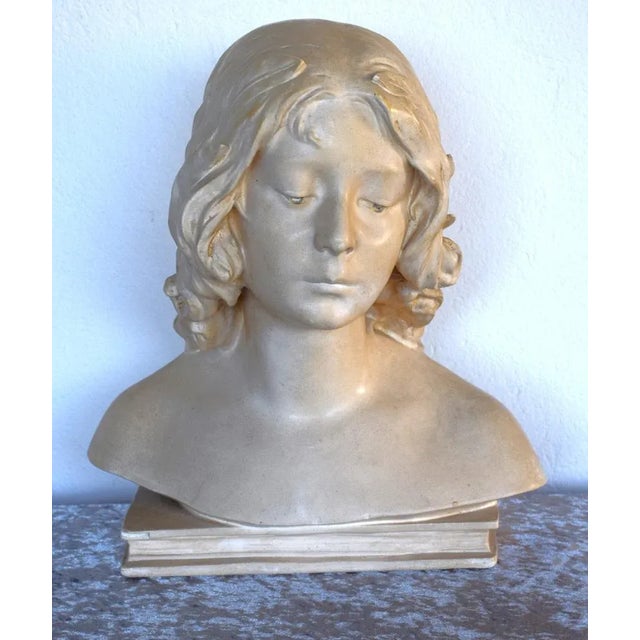Sculpture Materials Female Bust by Julien Caussé, 1890s For Sale - Image 7 of 9