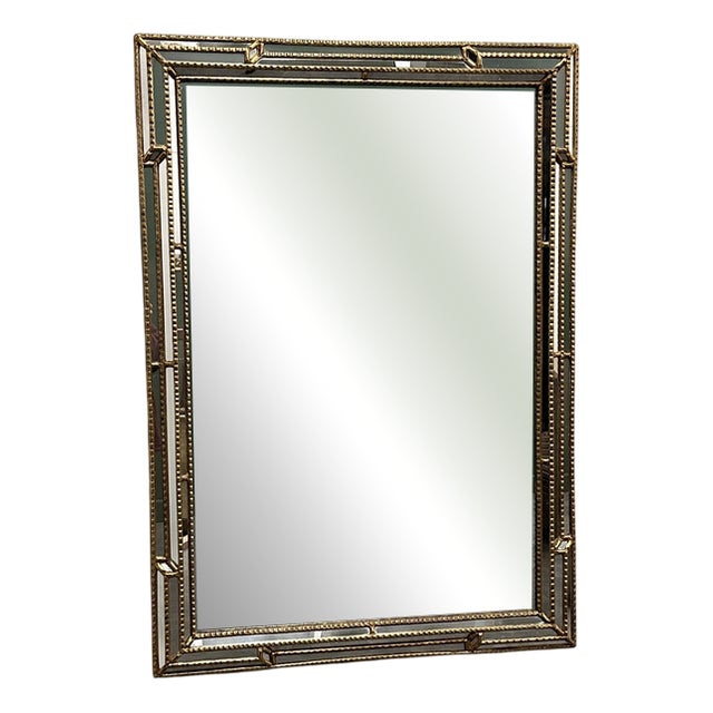 Large Italian Gilt Mirror with Architectural Frame, 1980s For Sale