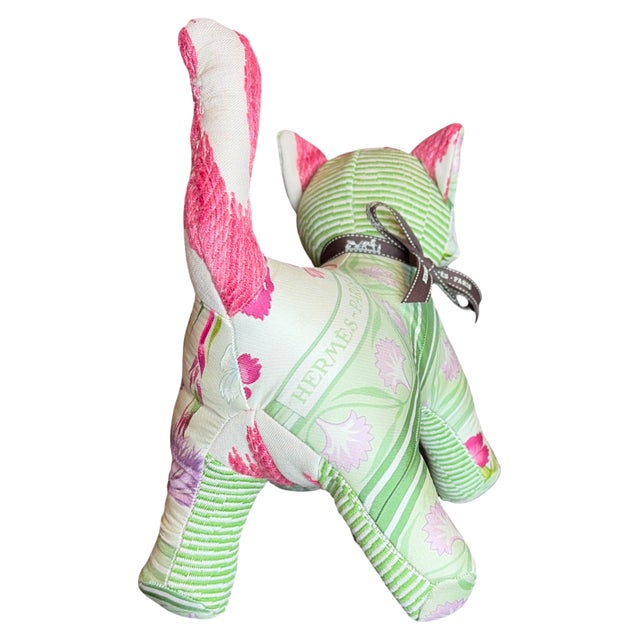 French Hermes Oeillets Sauvages Vintage Silk Scarf Charming Kitten For Sale - Image 3 of 3