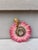Majolica Pink Daisy Candelstick Delphin Massier Circa 1890.