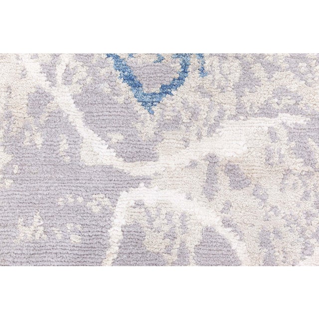 Modern Tibetan Ink Ondulations Hand-Knotted Wool & Silk Rug by Doris Leslie Blau For Sale - Image 4 of 7