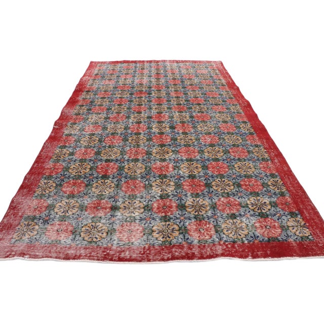 Vintage Turkish Sivas Rug, 05'03 X 08'10 For Sale - Image 4 of 10