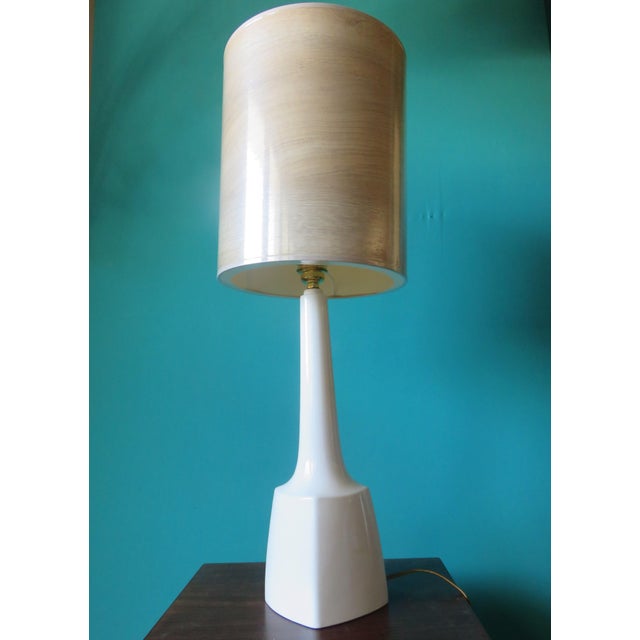 1960s Danish Tall Table Lamp in White Stoneware, 1965 For Sale - Image 5 of 7