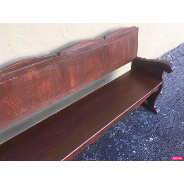 Wood 11.5´ 20th Century Monumental Church Walnut Bench Settee For Sale - Image 7 of 9