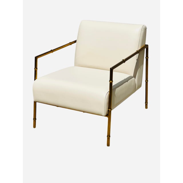 Mid Century Styled Leather Accent Chair For Sale - Image 11 of 15