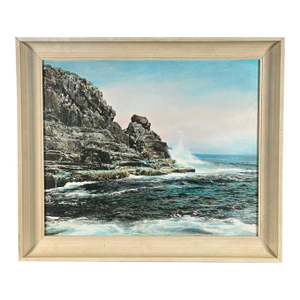 Charles Henry Sawyer Signed Lacquered Hand Colored Photograph Bald Head Cliff Maine