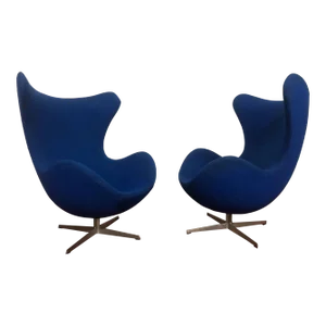 Authentic Arne Jacobsen for Fritz Hansen Egg Chairs - a Pair