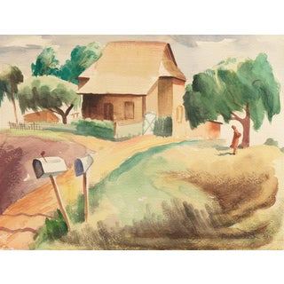 'Regionalist Landscape' by Marcel Cailliet, 1940, California Watercolor Society, Laguna Beach Art Association For Sale