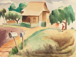 'Regionalist Landscape' by Marcel Cailliet, 1940, California Watercolor Society, Laguna Beach Art Association