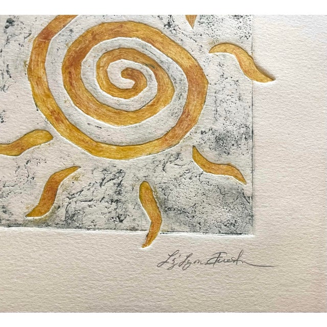 Liz Lyons Friedman Framed, Signed Artist, Proof Watercolor Art Print ‘With Heart in Hand” For Sale - Image 4 of 6