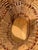 Vintage 1970s Woven Wicker Basket With Wood Bead Detail & Handle For Sale - Image 10 of 14