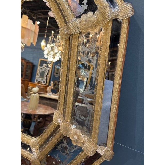 Vintage Italian Octagonal Flower Mirror For Sale In Dallas - Image 6 of 6