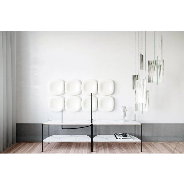 Gray Modern Ceiling Pendant Light - Led Panel Lamp - Brush Strokes - Large For Sale - Image 8 of 12