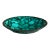 Vintage Malachite Brass Rimmed Bowl For Sale
