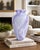 Contemporary Vintage Hand-Blown Lavender Swirl Art Glass Vase | 12” Opalescent Studio Glass Sculptural Vessel For Sale - Image 3 of 3