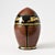 Egg-shaped hand-painted hyalite glass box. Made in the early 20th Century.