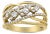 10K Yellow Gold 1/2 Cttw Round-Cut Multi Row Diamond Split Shank Cocktail Ring (H-I Color, SI2-I1 Clarity) - Size 8 For Sale