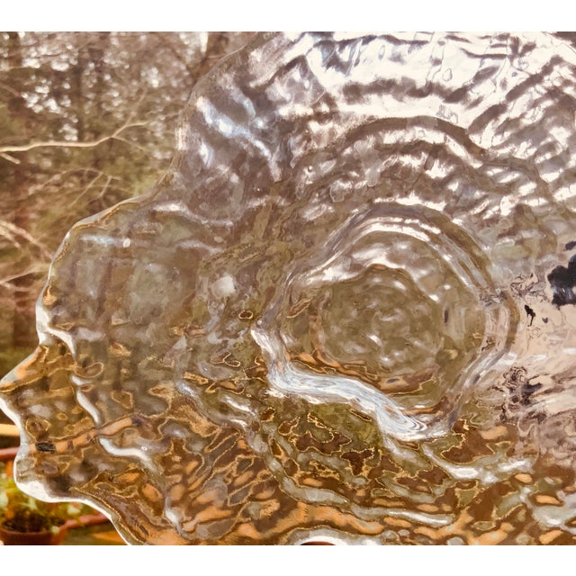 Mid 20th Century Crystal Oyster Shell Caviar Dish With Mother of Pearl & Whelk Shell Spoon For Sale - Image 14 of 15