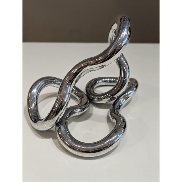 Richard X. Zawitz Chrome Tangle Sculpture, Postmodern Design Object, Circa 1980s For Sale - Image 4 of 5
