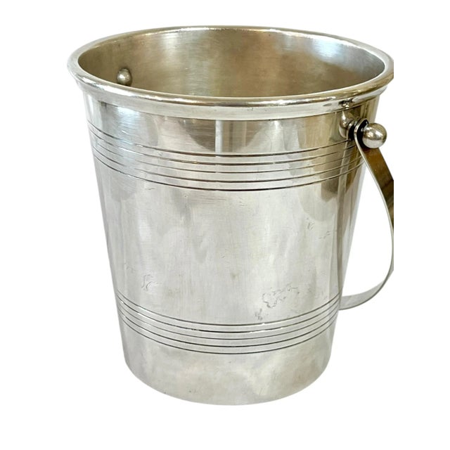 Antique French Art Deco Silver Plate Ice Bucket by Tete & Leroy Paris For Sale - Image 6 of 14