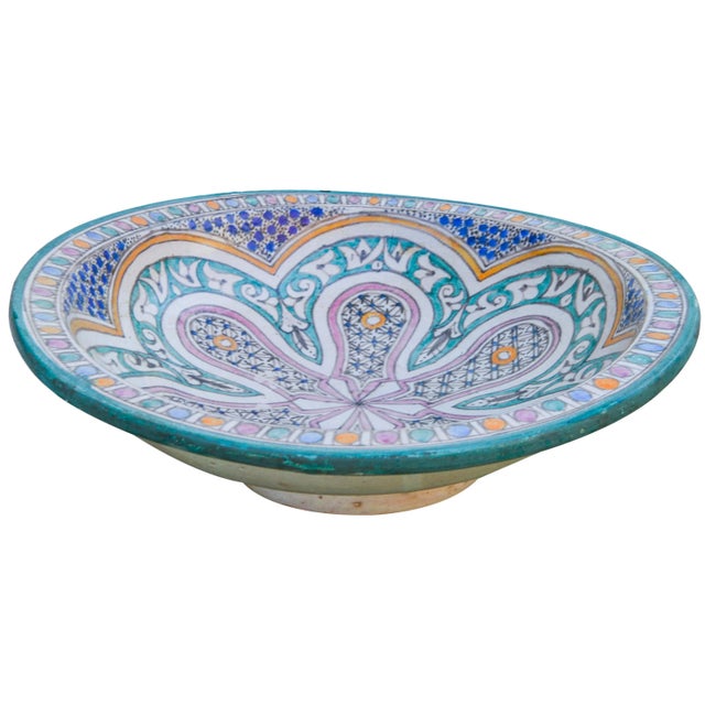 Ceramic Bowl W/ Andalusian Pattern For Sale In New York - Image 6 of 9