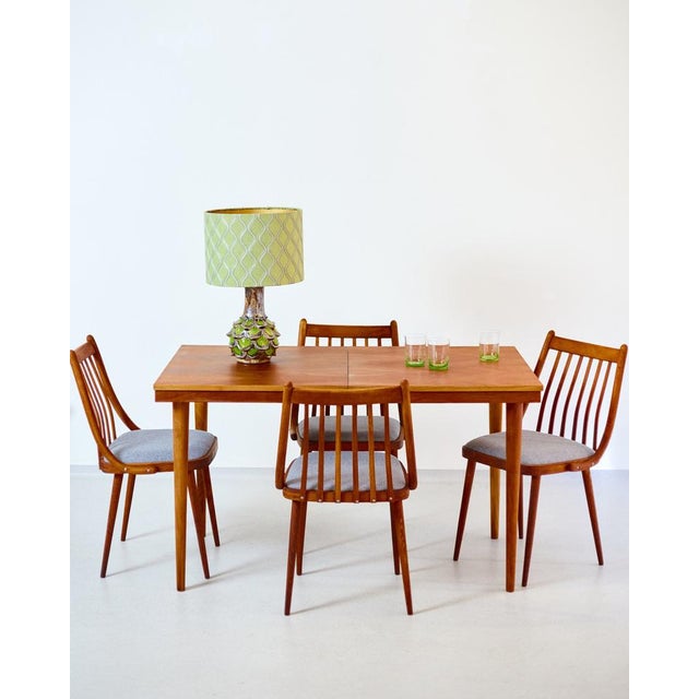 Mid-Century Modern Extendable Walnut Dining Table by Tatra Nabytok, 1970s For Sale - Image 3 of 7