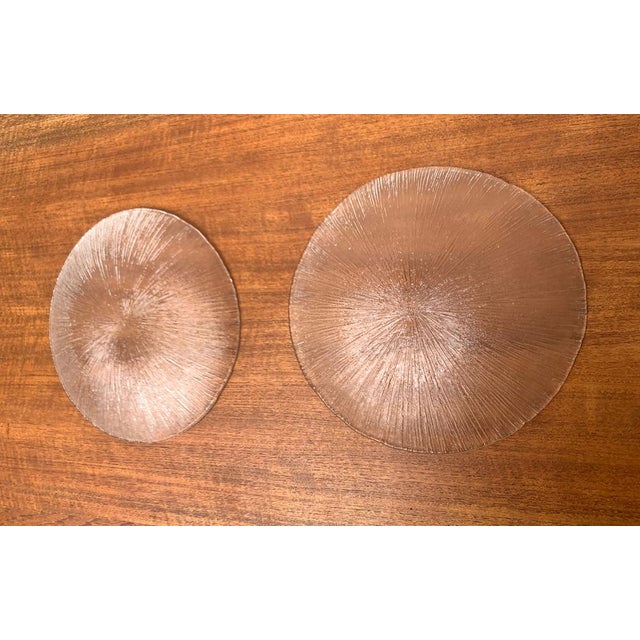 Vintage Scandianvian Tree Bark Glass Plates, Set of 2 For Sale - Image 8 of 16