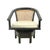 Vintage Hollywood Regency Black Lacquer Swivel Chair With Cane Back For Sale In Philadelphia - Image 6 of 18