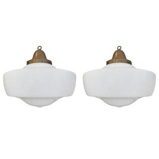 Pair of Early 20th Century American Schoolhouse Fixtures For Sale