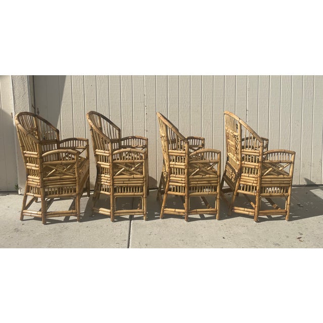 Mid 20th Century Vintage Rattan & Cane Brighton Pavilion Chairs, Set of 4 For Sale - Image 5 of 10