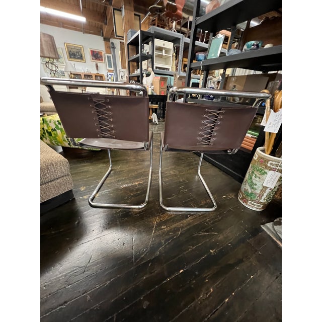 Two Spoleto Chairs and One Piece of Art (Painted Cranes With Gilding on a Wood Panel) For Sale - Image 17 of 18