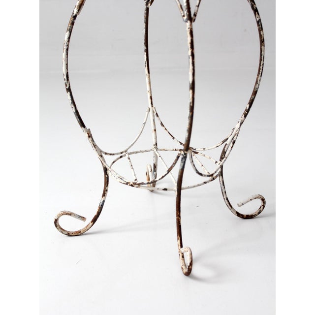 Vintage Metal Plant Stands Pair For Sale - Image 9 of 16